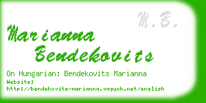 marianna bendekovits business card